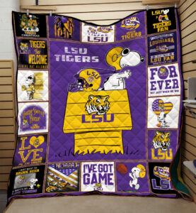 LSU Tigers Snoopy Quilt Blanket N97 - Terrihanke