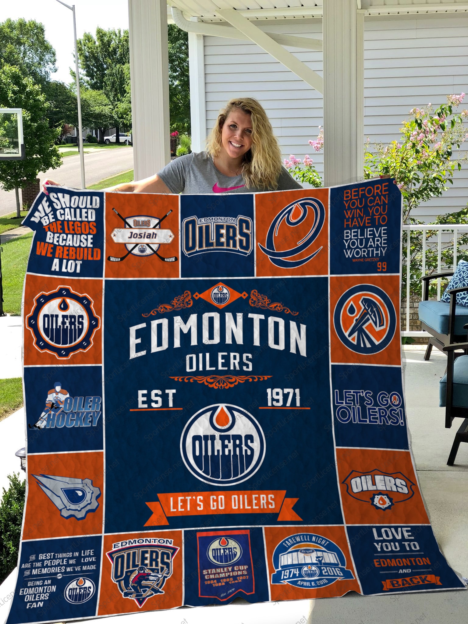 Edmonton Oilers Quilt Blanket H0 - Terrihanke