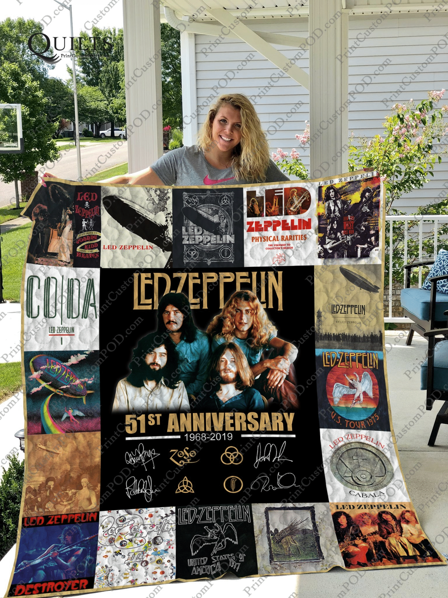 Led Zeppelin 1 Quilt Blanket H0 Terrihanke